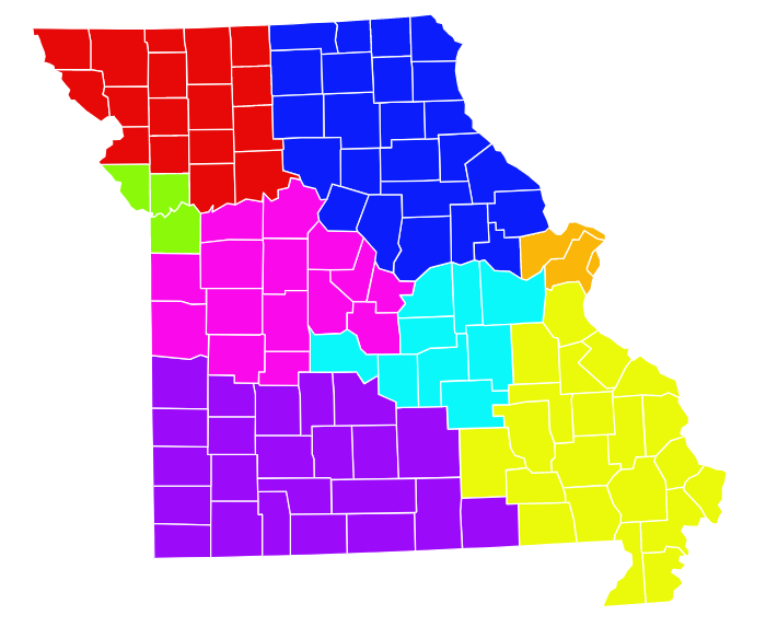 Missouri Reginal Districts Map