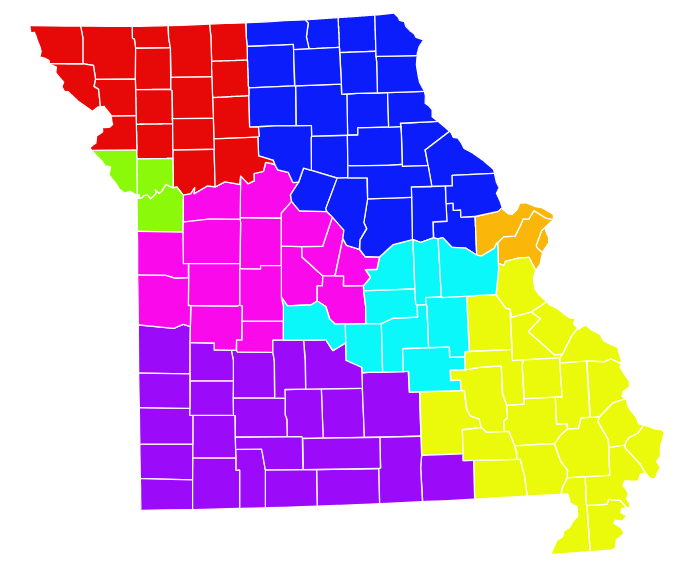 Missouri Reginal Districts Map